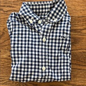 Vineyard Vines Boys Navy Blue Checkered Shirt (gingham)
